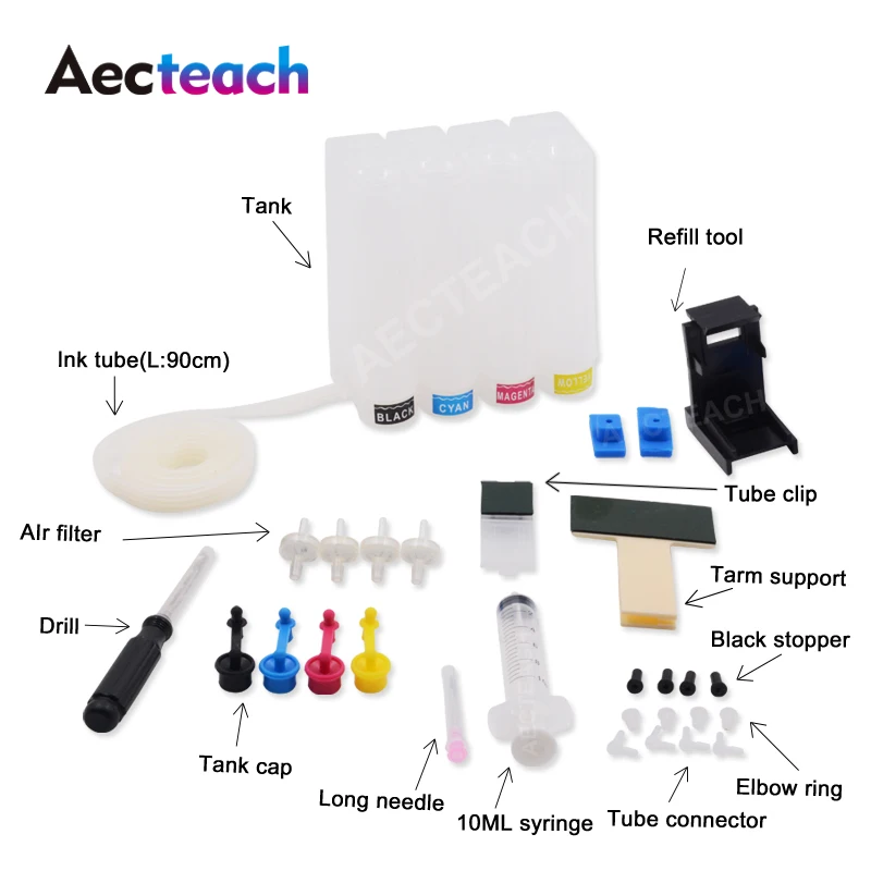 

Aecteach Diy Continuous Ink Ciss System for Canon PG440 Cartridge Pixma MG4240 MG4140 MG3540 MG3240 MG3140 MG2240 MG2140 Printer