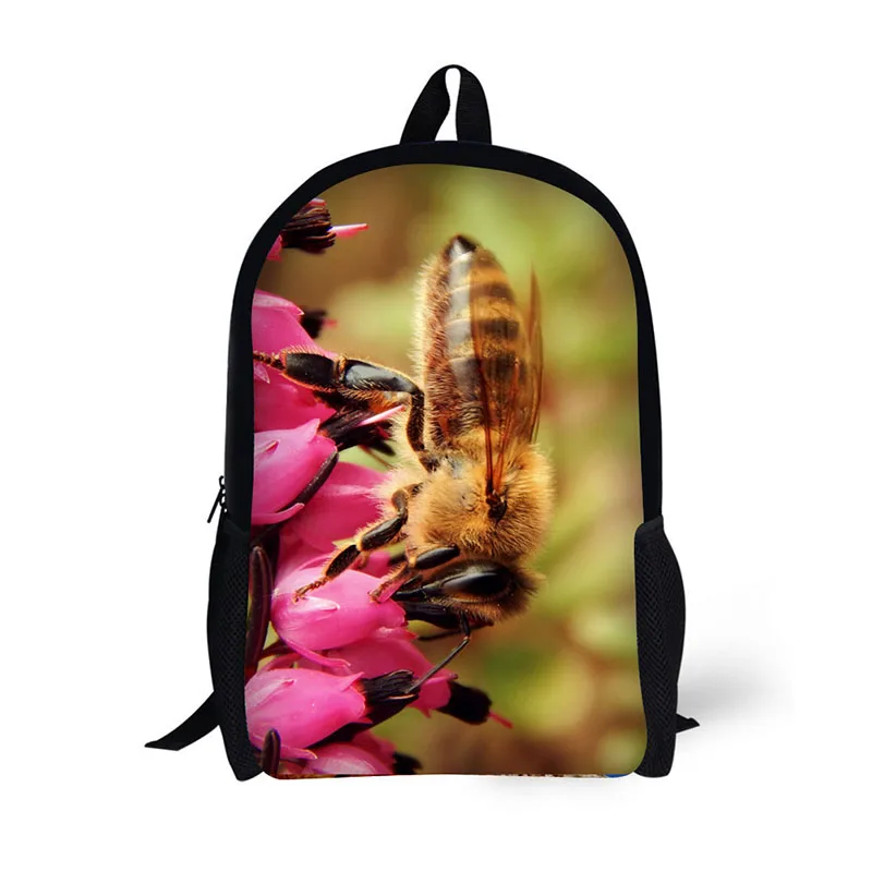 

fancy insect School Backpack for Child Cool Book bag for teens Travel Bag for boy pretty Print honey bee pattern