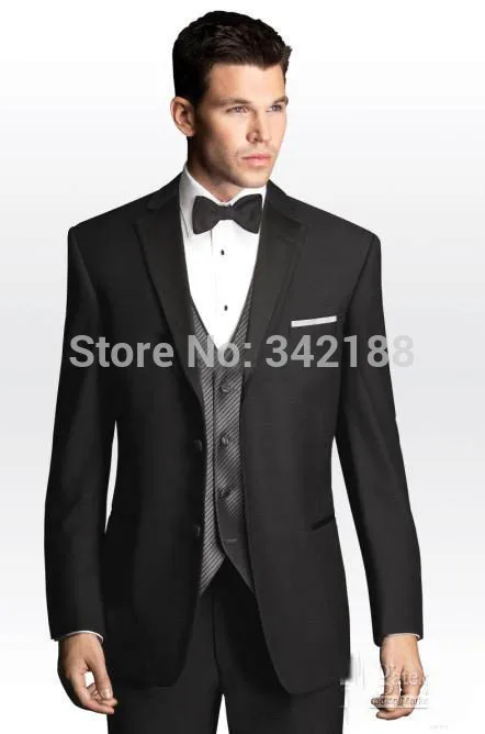 

FREE SHIPPING/New Arrival Black Groom Tuxedos/Groomsmen Men's Wedding Suits/Best man Suits/hot sale groom tuxedosw