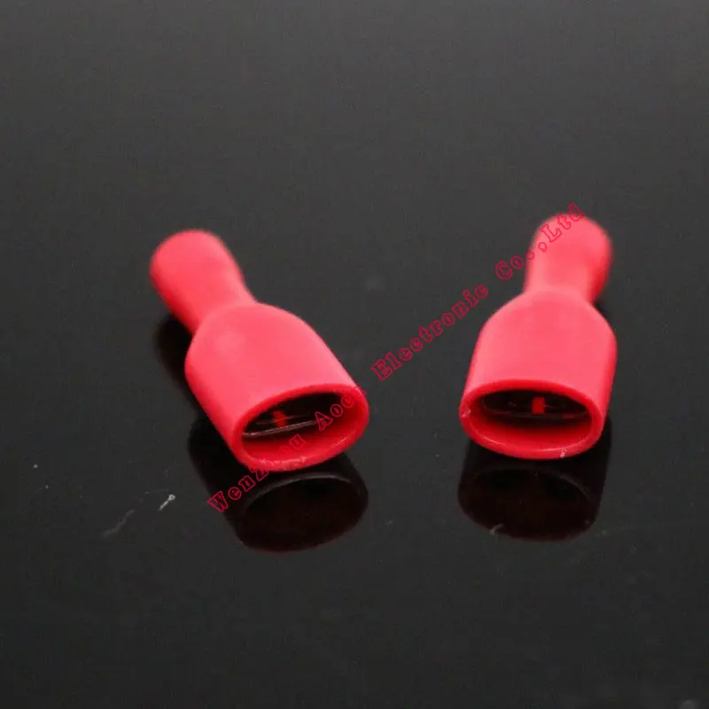 

1000pcs/Pack FDFD Red Female Fully vinyl insulated disconnects Insulated Electrical Crimp Terminal Connectors Wiring Cable Plug