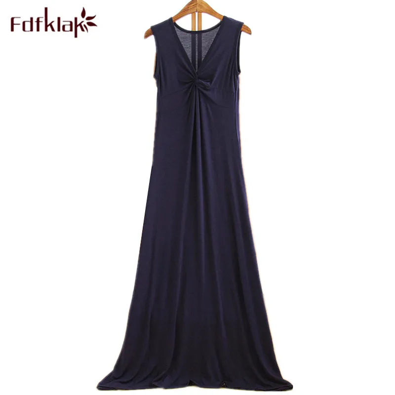 

New sexy nightwear nightdress women sleeveless long night wear dress modal cotton soft nightgowns female night gown nightshirt