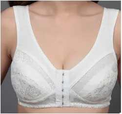 Big bust mother's bra 34 36 38 40 42 44 B C D cup thin cotton Wireless quinquagenarian lingerie front button vest women bra C3-