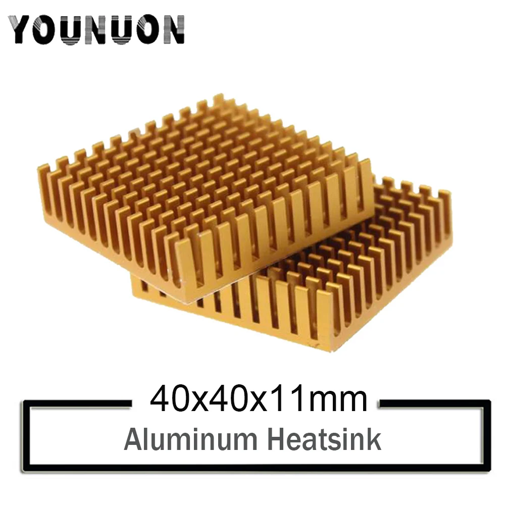 

10Pcs YOUNUON Golden 40mm heatsink 40 x 40 x 10mm 11mm Aluminum CPU GPU Card Cooling Cooler Heat Sink Heatsink