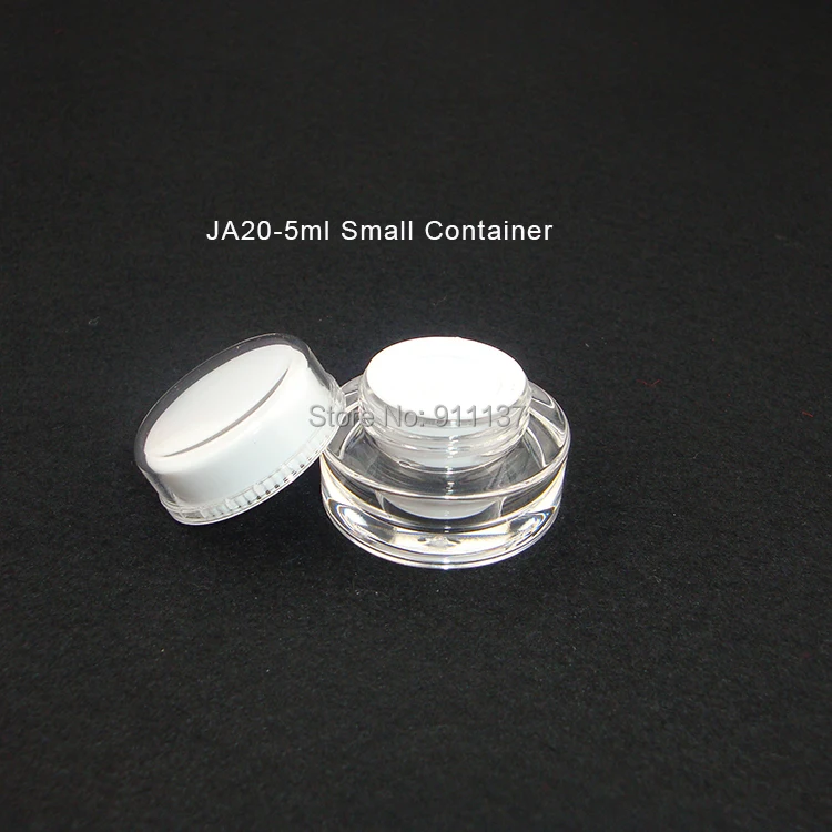 1000pcs wholesael round cosmetic 5ml plastic jar for nail polish , acrylic 5g mini cream jar wholesale , white small containers