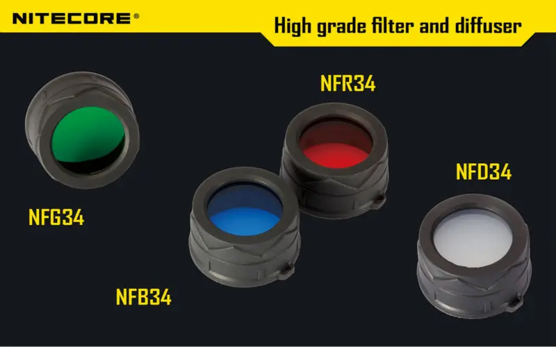 Free Shipping 1pc Nitecore Filter (RGB, Diffused. 34mm) NFR34/NFG34/NFB34/NFD34 suitable for the flashlight with head of 34mm