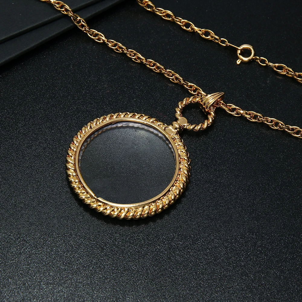 New Round Long Rope Chain Magnifier Pendant Modern Design White Clor Fashion magnify glass necklaces