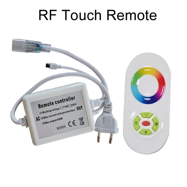 10pcs AC110V 220V 600W high voltage LED RF IR controller Touch remote wireless RGB controller,5050/3528 LED Strip  Controller