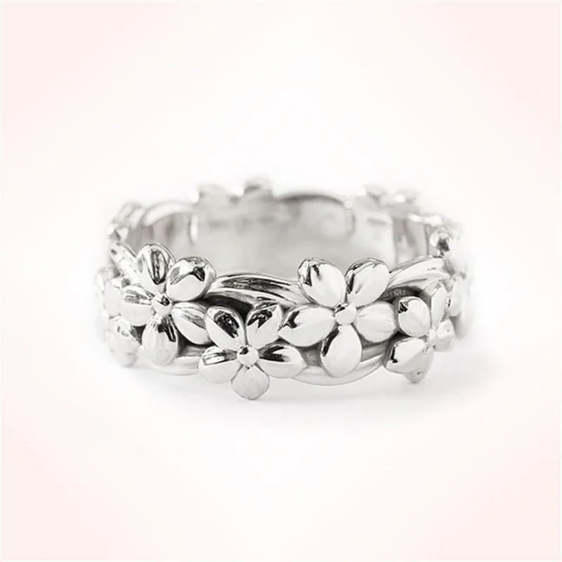 Cute Daisy Flower Finger Ring Rose Gold Filled Engagement Rings For Women Fashion Wedding Statement Anillos Jewelry Best Gift