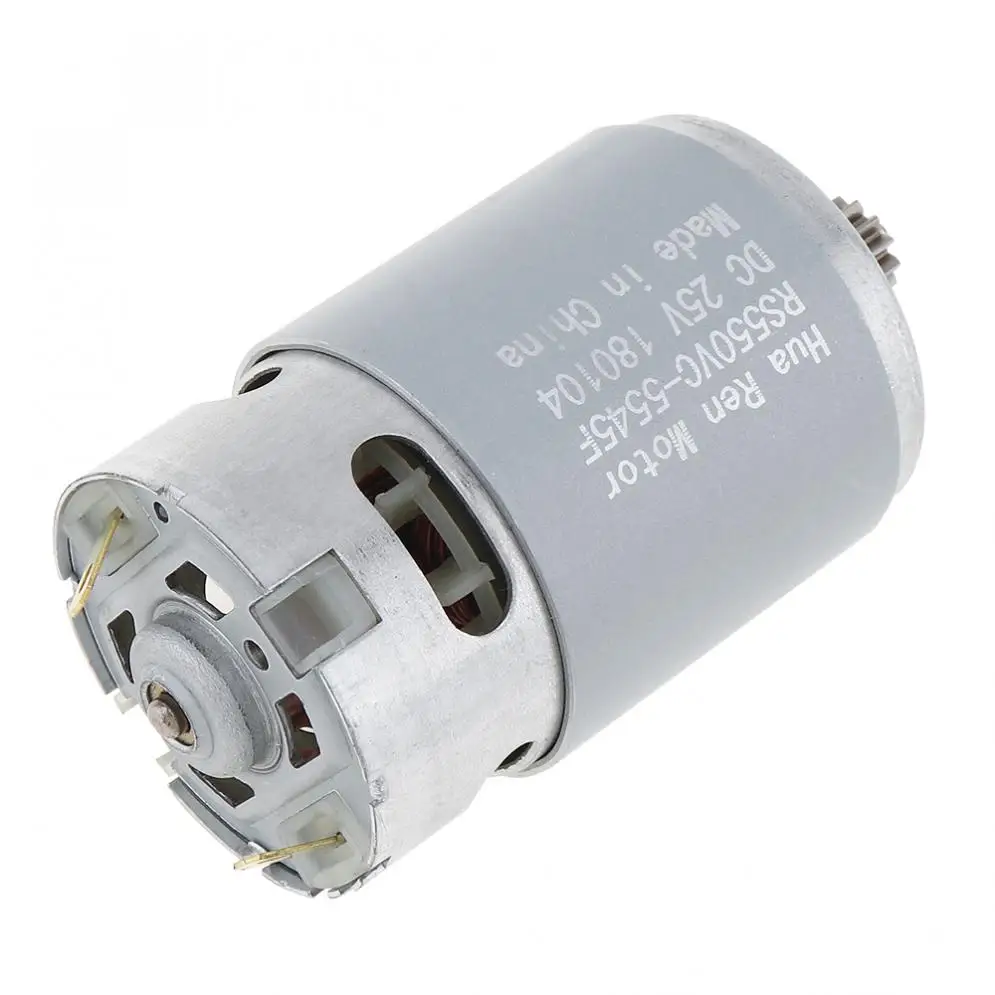 RS550 25V 19500 RPM Serviceable DC Motor with Two-speed 12 Teeth and High Torque Gear Box for Electric Drill / Screwdriver