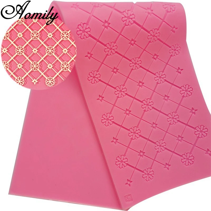 Aomily Lace Wedding Cake Silicone Beautiful Decorating Fondant Mold Mousse Sugarcraft Icing Mat Pad Pastry Kitchen Baking Tools