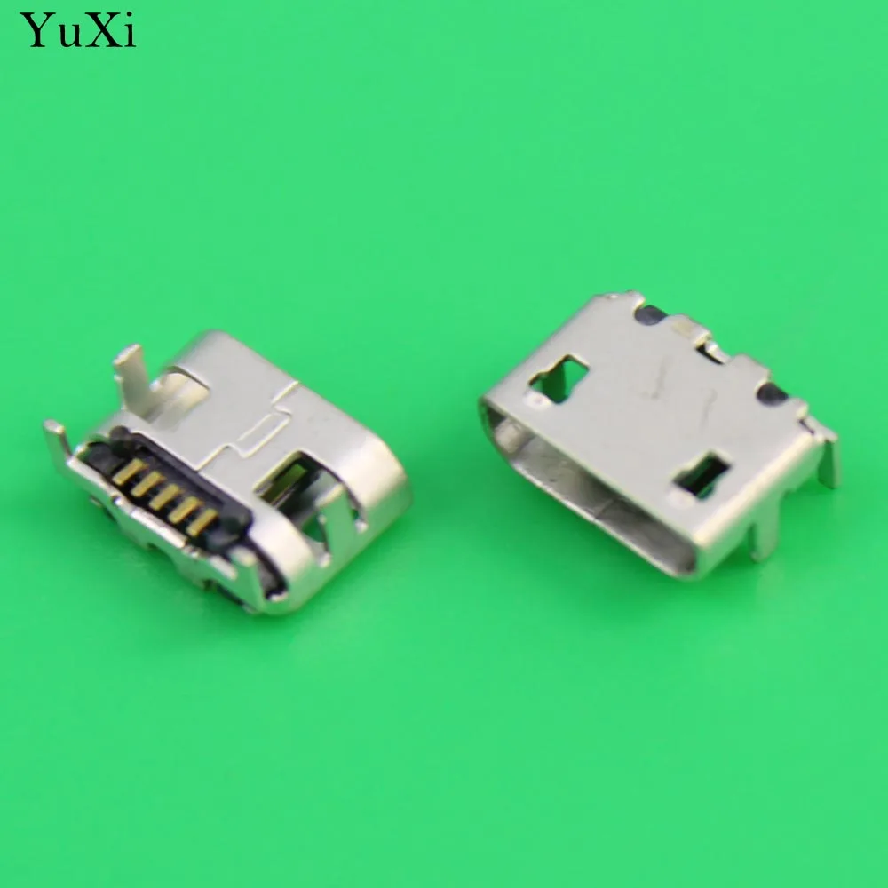 YuXi   7.2*6.6mm Micro USB Socket Connector 5P 5pin Mini USB jack charge plug, Big Ox horn