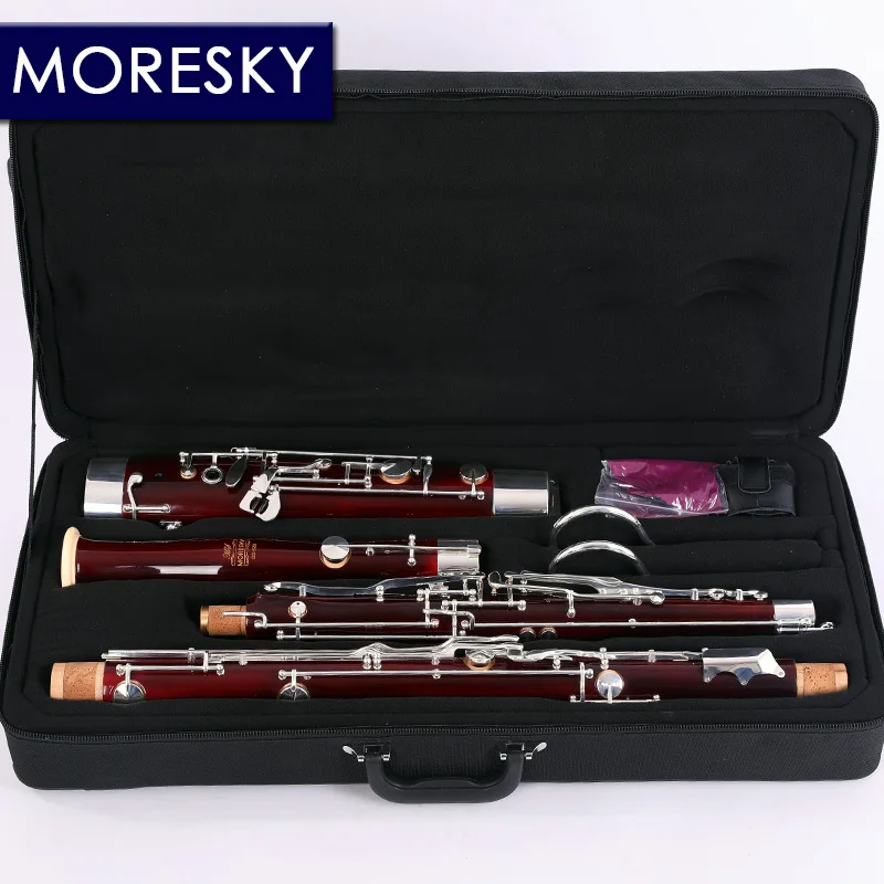 MORESKY Professional C Tone Bassoon Cupronickel Silver Key Maple Body Bassoon