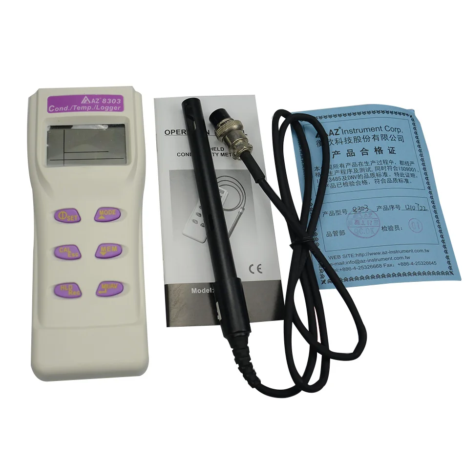 

New High Quality Digital Portable Conductivity Water Quality Meter Tester AZ-8303 High Precision LCD Display Measuring Meter