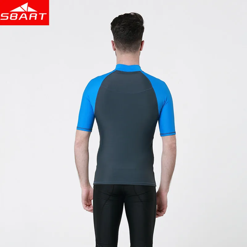 SBART mężczyźni lycra Surf mokre garnitury kurtka z krótkim rękawem Anti-UV szybkie suche surf-ubrania człowiek pływanie Windsurf nurkowanie mokre