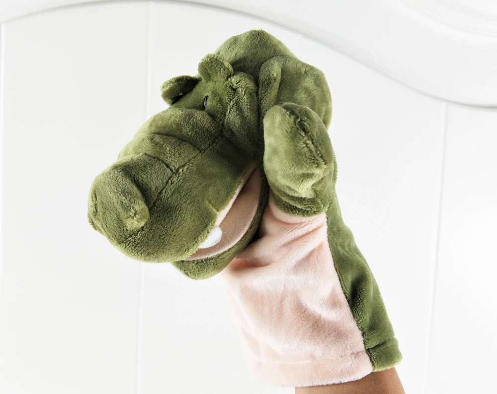 Children Green Crocodile Big Mouth Hand Puppet Stuffed Plush Toy