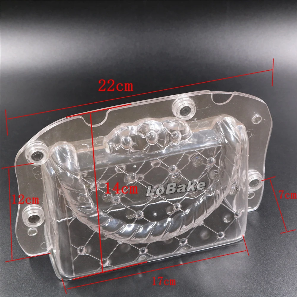 Big size 3D stereo handbag shape plastic magnetic chocolate mold candy fondant mould jelly pudding moulds DIY handmade bakery