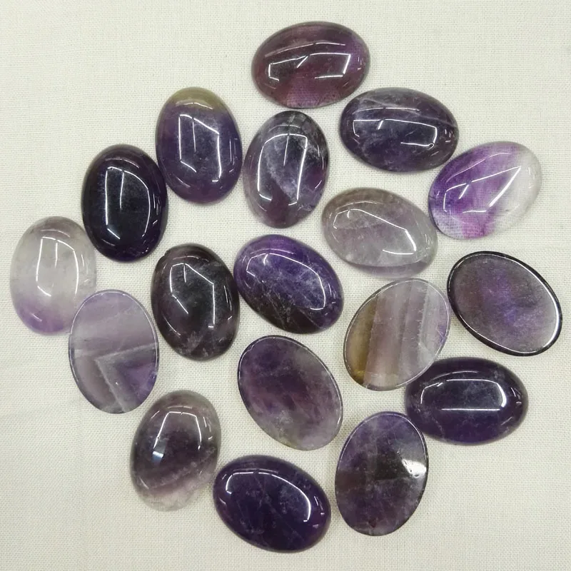 fashion Amethyst natural stone beads for jewelry making 25X18MM cab cabochon charms Jewelry bead 12Pc diy Good quality wholesale