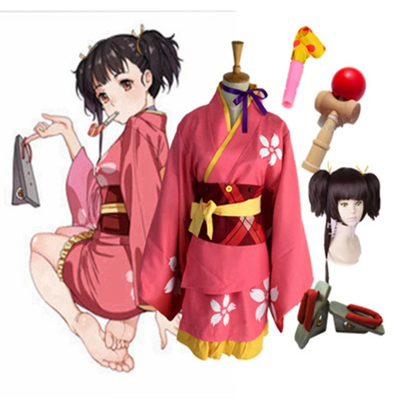 Anime Kabaneri of the Iron Fortress Mumei Kimono uniform Full sets Cosplay Costume Halloween cartoon Costume