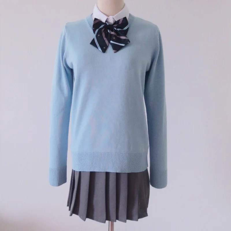 JK suéter de uniforme escolar para niñas y niños, Jersey de punto con cuello en V, Tops de manga larga, disfraces de Cosplay, Otoño, 8 colores