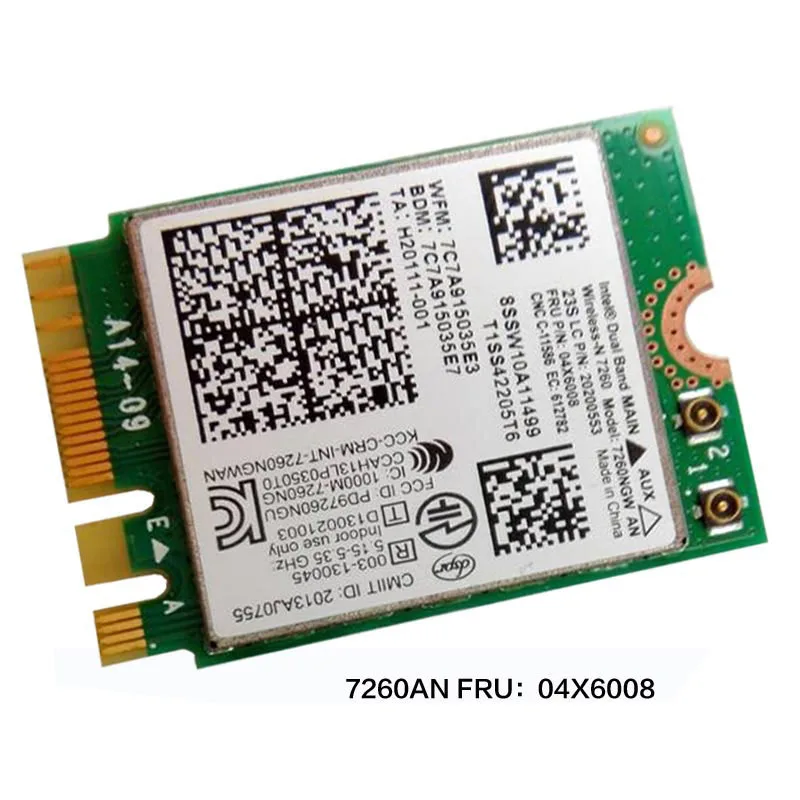 Intel dual band wireless-n 7260ngw 2*2 11agn + bt4.0 m.2 combo karte für lenovo thankpad t440 t440p t440s, FRU 04X6008 20200553