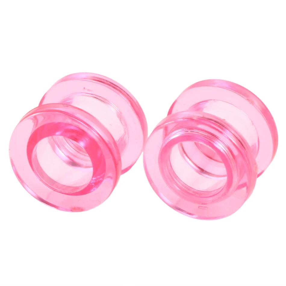 2 PCS Multicolor Acrylic Ear Stretchers Plugs and Tunnels Clear Ear Plugs Ear Gauge Screw Flesh Body Piercing Jewelry SWANJO