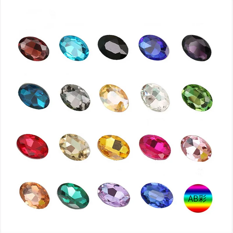 5-50pcs/lot Multiple Colors Oval Faceted Cusp Sewing Rhinestones Acrylic Craft For DIY Craft Home Decoration Supplies