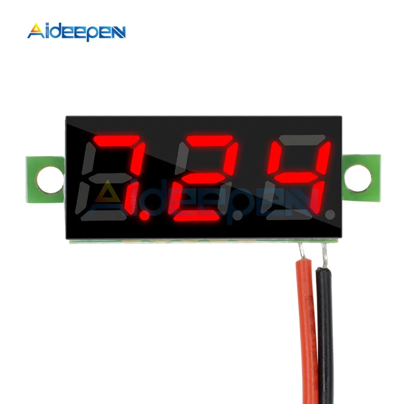 Imagem -02 - Led Voltímetro Digital Medidor de Tensão Detector de Volts Monitor Painel Tester Vermelho Verde dc 0100v 2.5v30v 0.28 12v 24v Peças