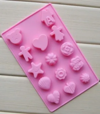 

14 Shapes boy girl heart Rose love multi Shape Valentine's Day chocolate Cake Mould