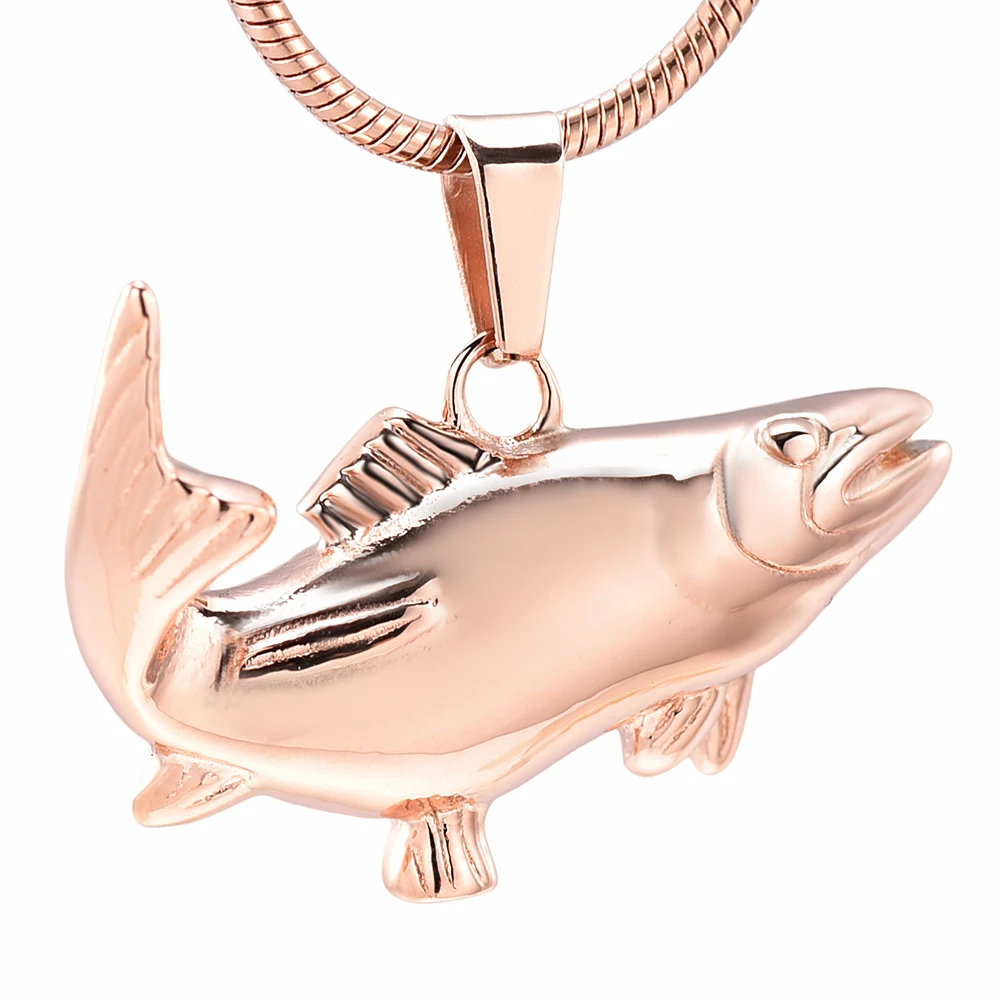 

K10040 Stainless Steel Fish Shape Ashes Holder Pets Urn Cremation Pendant Keepsake Necklaces Unique Unisex Memorial Jewelry