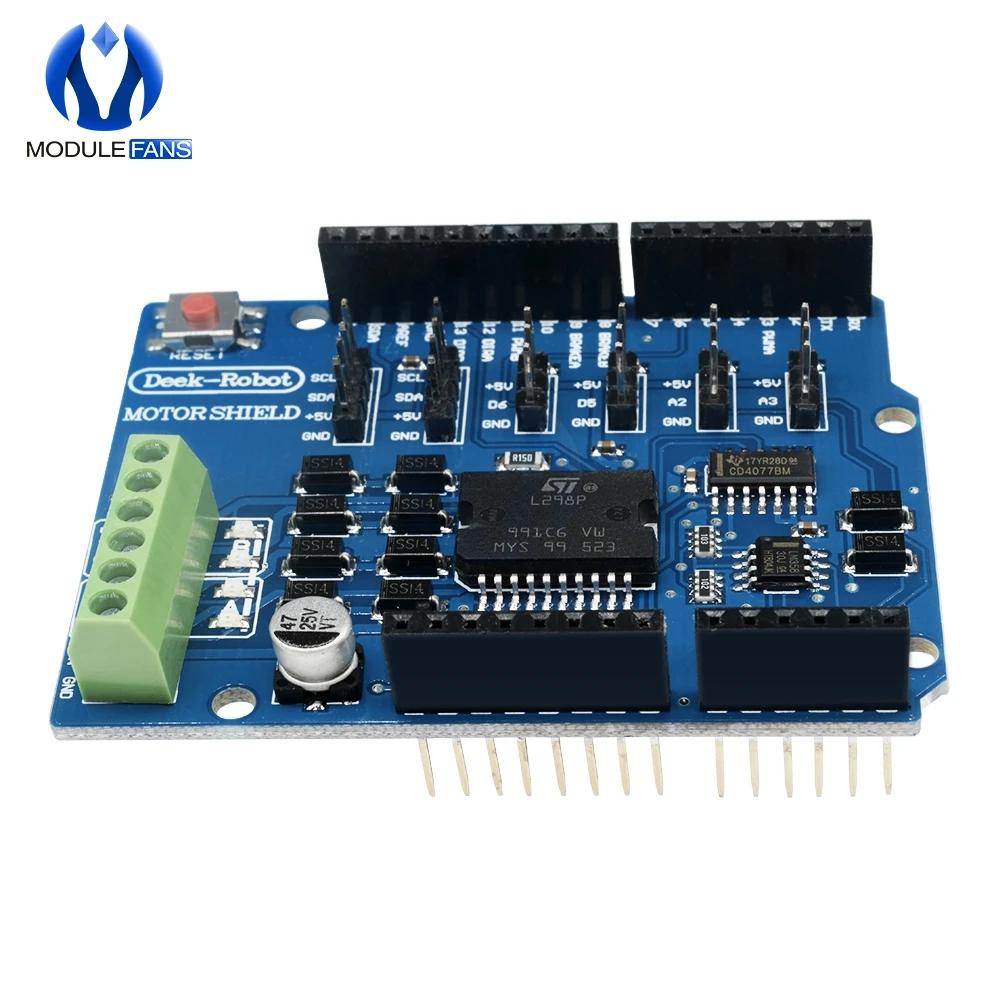 L298P L298 Schild R3 DC Motor Treiber Shield Board Modul 2A Dual Full Bridge H-Brücke 2 Weg für Arduino r3 Relais 5V 12V – Detail 8