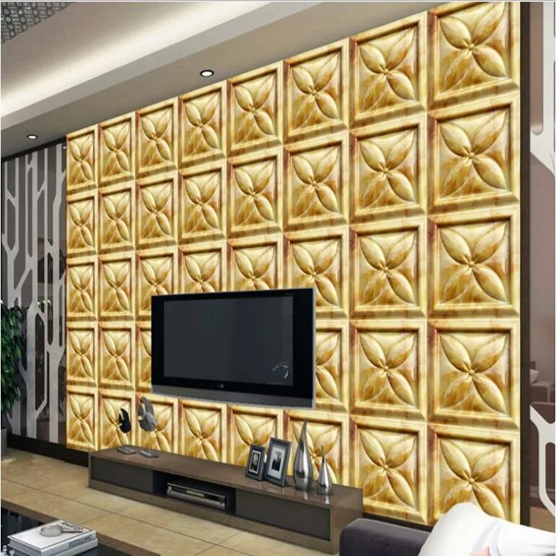 

wellyu Customized large wallpaper 3d jade carving box mosaic mural TV background can be bedroom background wallpaper