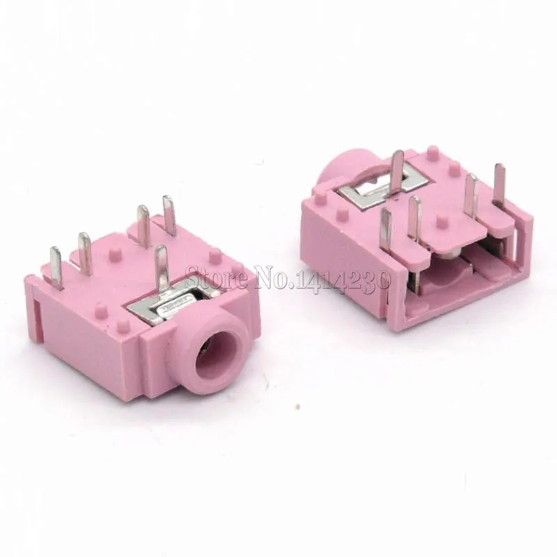 10Pcs PJ-307 PJ307 3.5 MM headphone socket Double track mother city Audio socket 5 pin 5p [3f07 pink]