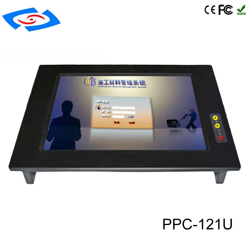 

High Quality 12.1" Embedded Fanless Industrial Panel PC With 5-Wire AMT Resistive Touch Screen For Factory Automation Tablet PC