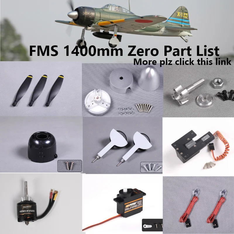 FMS 1400 millimetri 1.4m Pari A Zero Fighter Parti Elica Spinner Albero Motore di Montaggio carrello di Atterraggio Disimpegno ecc RC Aereo aereo