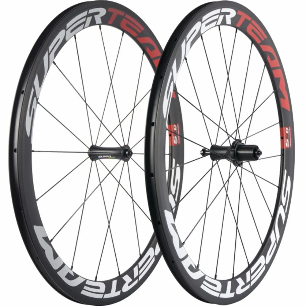 

SUPERTEAM 50mm Clincher Carbon Road Wheels 700C Carbon Wheelset Racing Bicycle Chinese Carbon Wheel