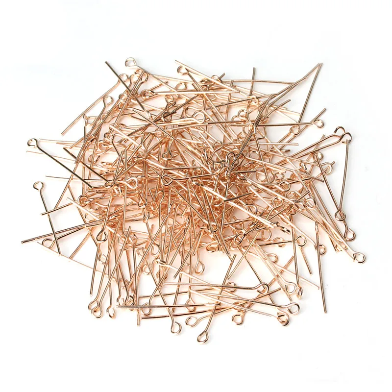 

XINYAO 200pcs/lot 50mm Rose Gold Color Metal Ball Head Pins Needles Eye Pins Gauge DIY Jewelry Making Findings Wholesale F117