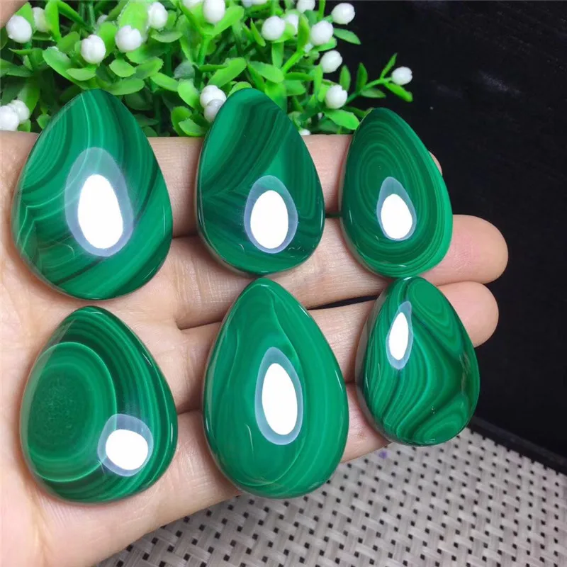 Real Natural Polishing Green Malachite Raw Quartz Stone Pendant For Necklace 1pcs