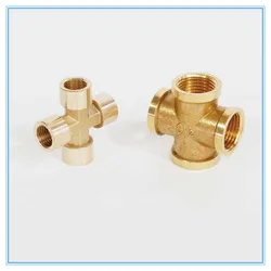 1pcs Brass Pipe Fitting 4 Way Connector Cross 1/4