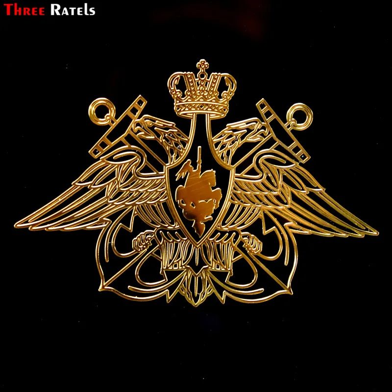 Three Ratels MT-008 5.33*8cm 4*6cm Russian Ministry Of Defense Nickel Car Sticker Phone Decals