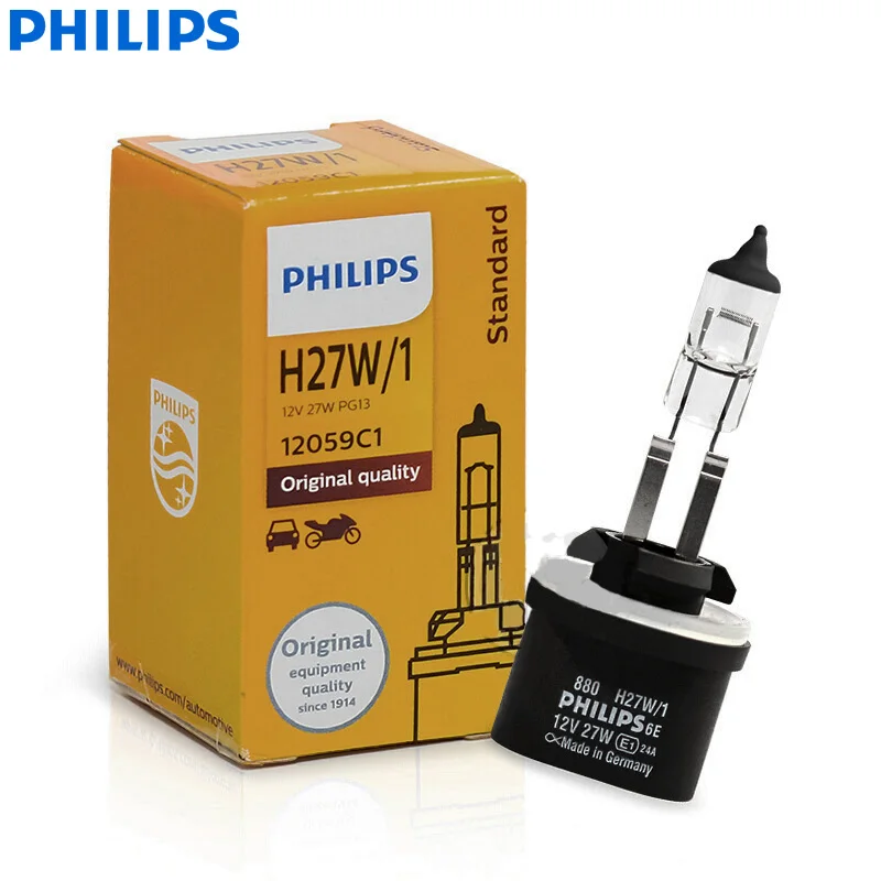 Philips Vision 880 H27W/1 PG13 12059C1 12V 27W +30% More Bright Original Light Car Fog Lamp OEM Quality Auto Head Bulb (Single)