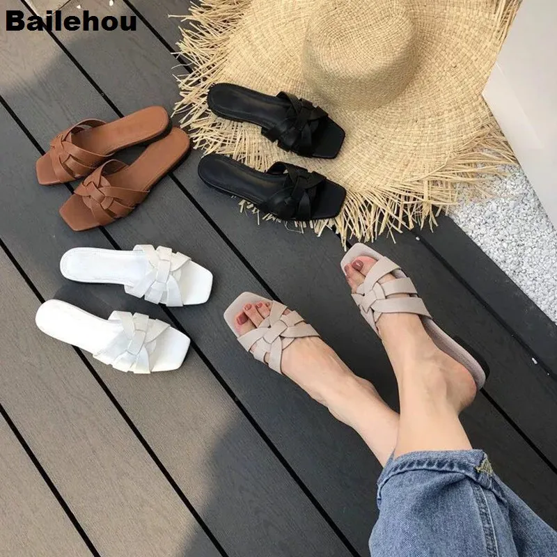 Bailehou 2019 New Flat Casual Slippers Daily Summer Beach Flip Flops Vacation Sandal Footwear Brand Slide Outdoor Slipper Female