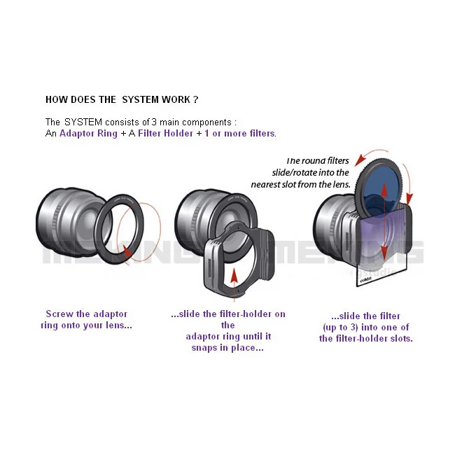 Selens 카메라 필터 사각 필터 Cokin P 시리즈 용 72mm 어댑터 링 홀더