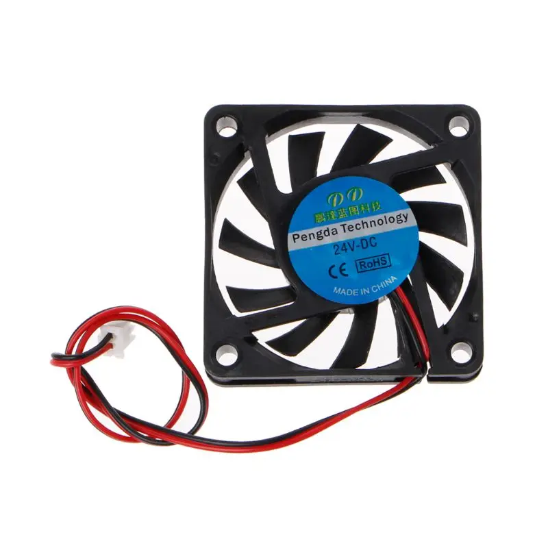 DC 24V 2-Pin 60x60x10mm PC Computer CPU System Sleeve-Bearing Cooling Fan 6010