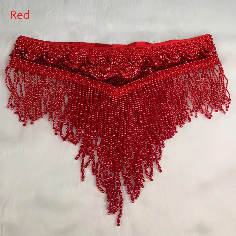 

New style Belly Dance Costume Women sequins Hip Scarf Wrap bellydancing Belts with tassel beads waist chain t201