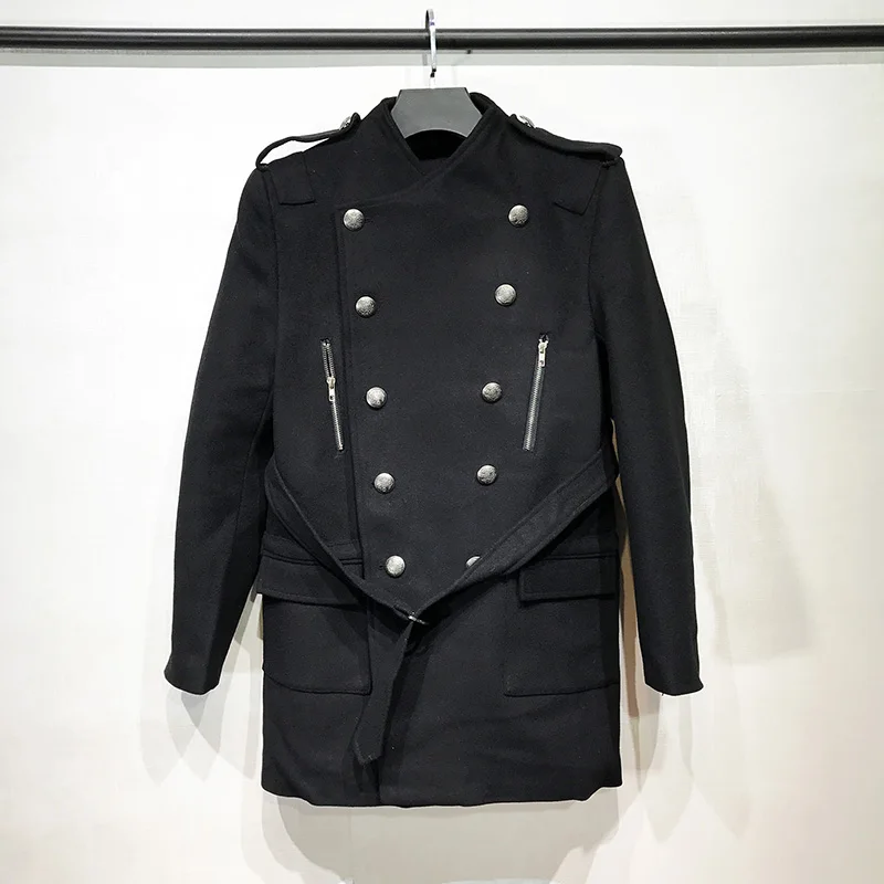 

S-6XL! Мужское пальто большого размера! Зимнее длинное двубортное шерстяное пальто в Корейском стиле, 2020