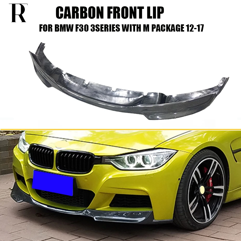 

F30 F31 V style Carbon Fiber Front Bumper Chin Lip for BMW 320 328 330 340 Sedan & Wagon With M Package 12 - 18