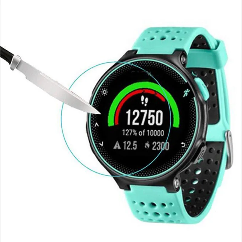 واقي شاشة زجاجي مقوى شفاف للغاية ، واقي شاشة لساعات Garmin Forerunner 235 الذكية