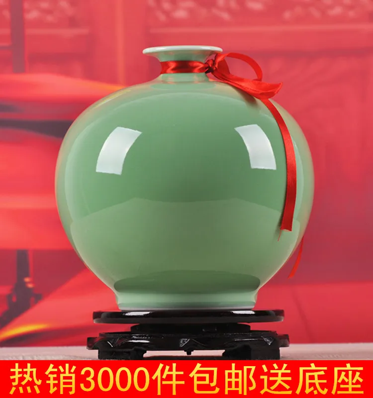 

home decor Shipping of Jingdezhen ceramics shadow celadon pomegranate antique vase crafts decoration decoration Home Furnishing