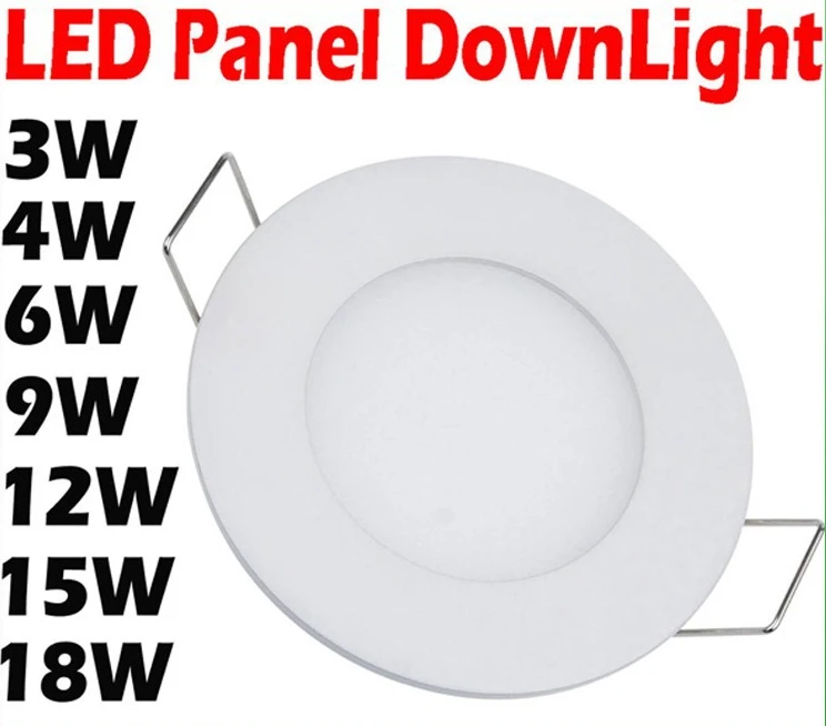 

Dimmable Ultra thin 3W/4W/ 6W / 9W / 12W /15W/ 18W LED Ceiling Recessed Grid Downlight / Slim Round/Square Panel Light