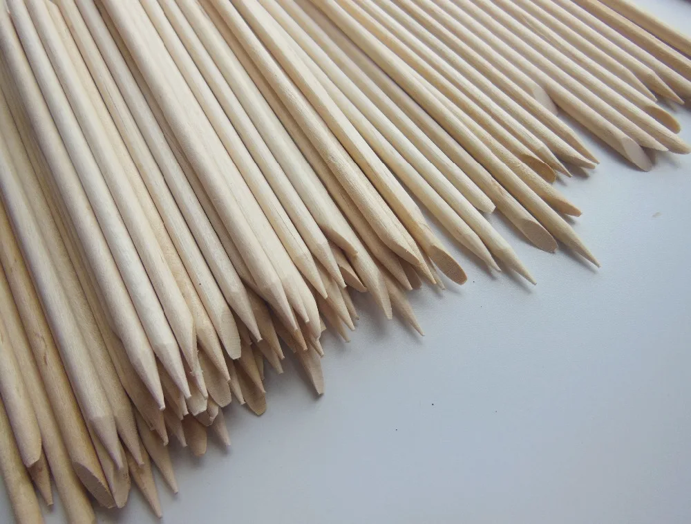 20 pcs Nail Art Design Orange Wood Stick Cuticle Pusher Remover Manicure Care